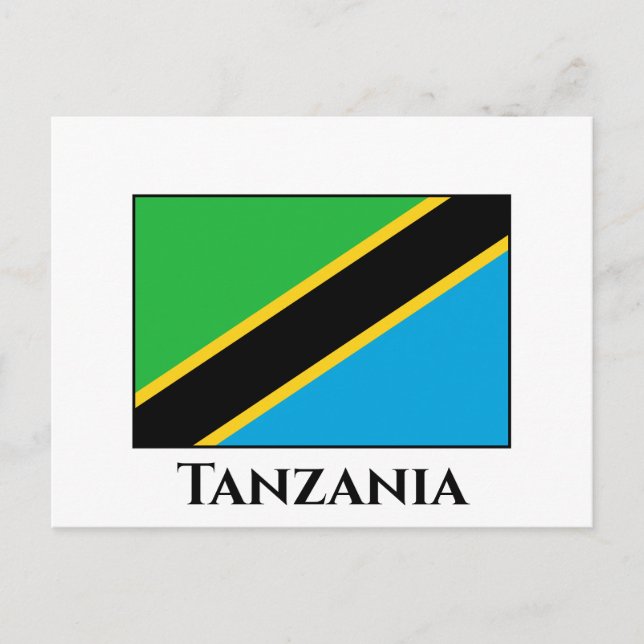Tanzania Flagga Vykort (Framsida)
