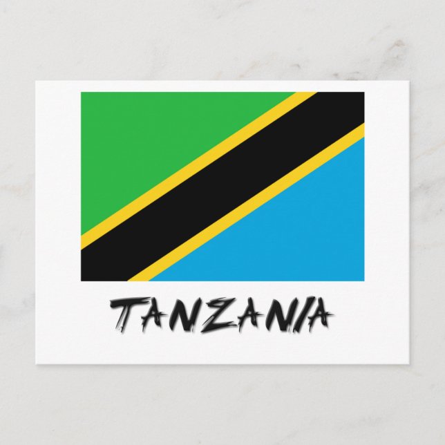 Tanzania Flagga Vykort (Framsida)