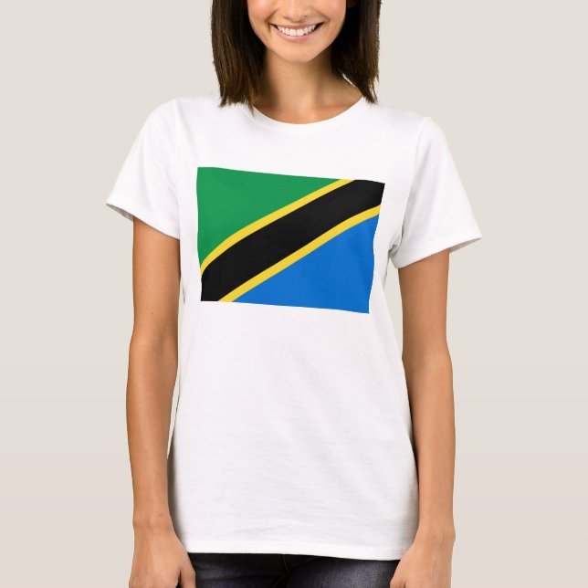 Tanzania Flagga x Karta T-Shirt (Framsida)