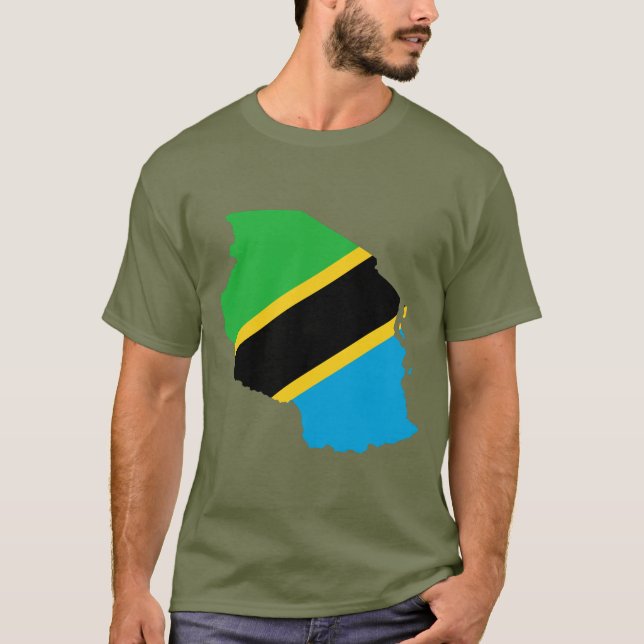 Tanzania flaggakarta tee (Framsida)