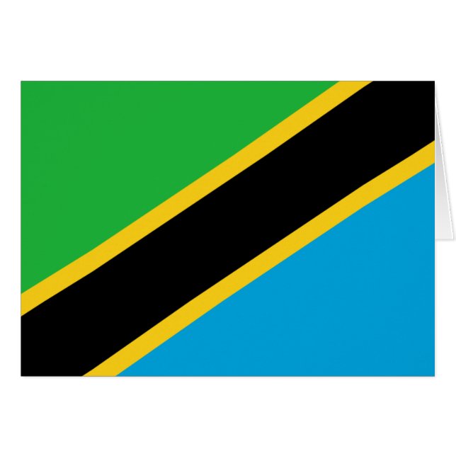 Tanzania flaggakort hälsningskort (Framsidan Horizontal)