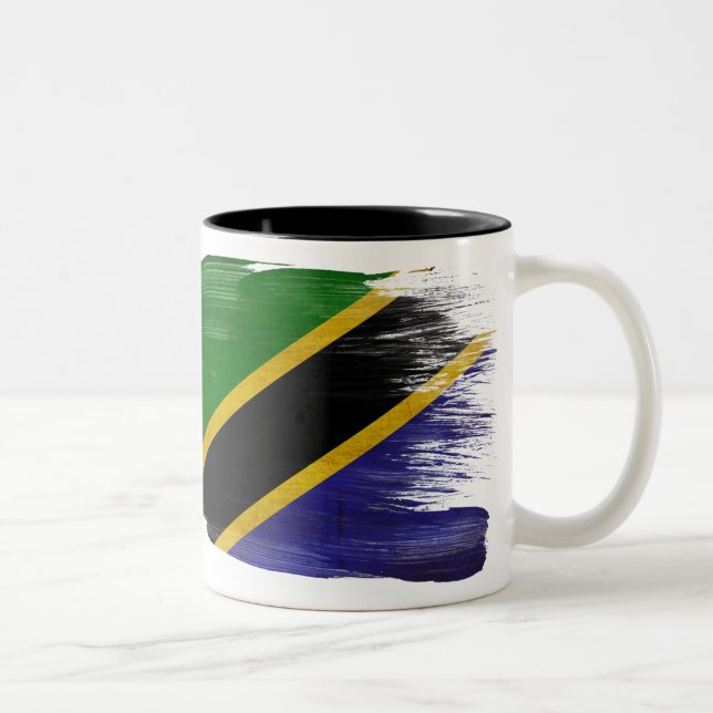Tanzania flaggamugg Två-Tonad mugg (Höger)