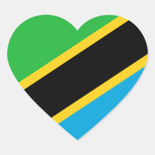 tanzania hjärtformat klistermärke