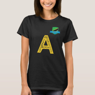 Tanzania Human Flagga Group Brev A Tanzania black T Shirt