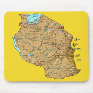 Tanzania karta Mousepad Musmatta