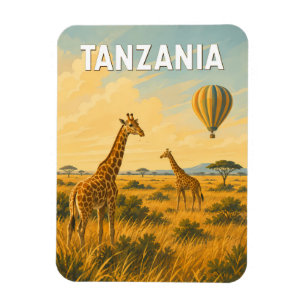 Tanzania luftballongillustration resekonst magnet