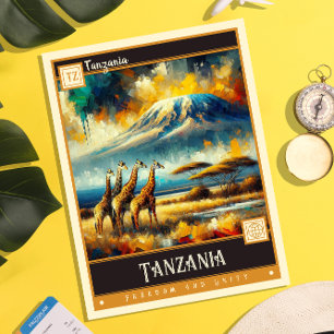 Tanzania Måla Vintage Vykort