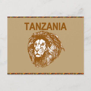 Tanzania med den lejona vykortet vykort