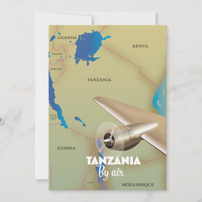 Tanzania med flyg spara datumet (Framsida)