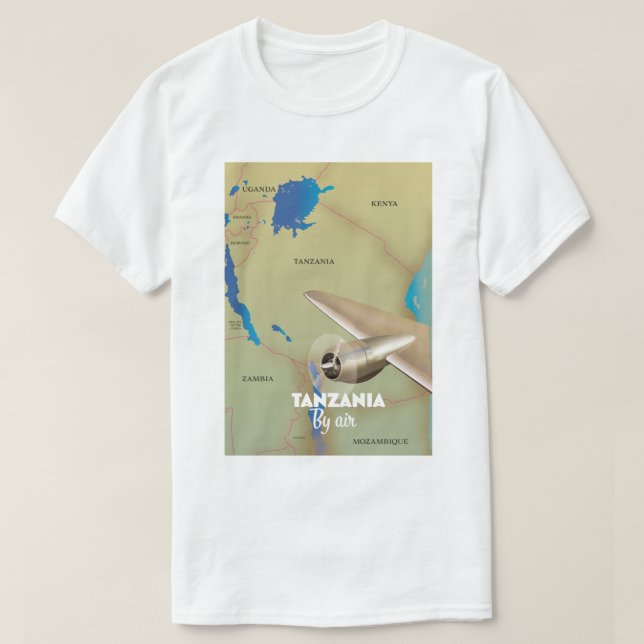 Tanzania med flyg t shirt (Design framsida)