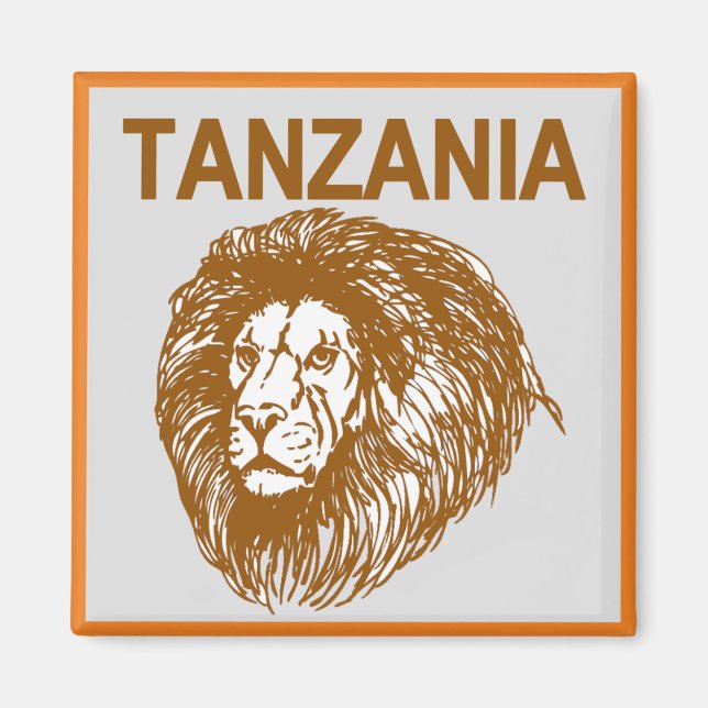 Tanzania med Lejon magnet (Framsidan)