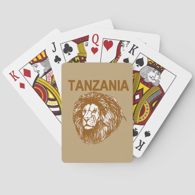 Tanzania med lejona leka kort casinokort (Baksidan)