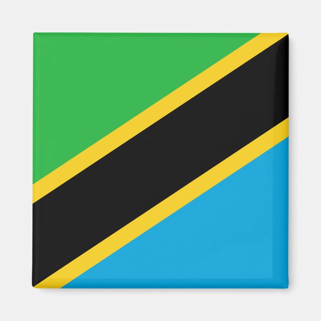 Tanzania National World Flagga Magnet (Framsidan)