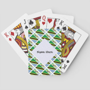 Tanzania och Tanzanias flagga Klinker Personlig Casinokort