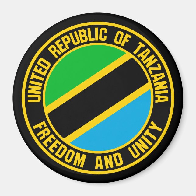 Tanzania Round Emblem Magnet (Framsidan)