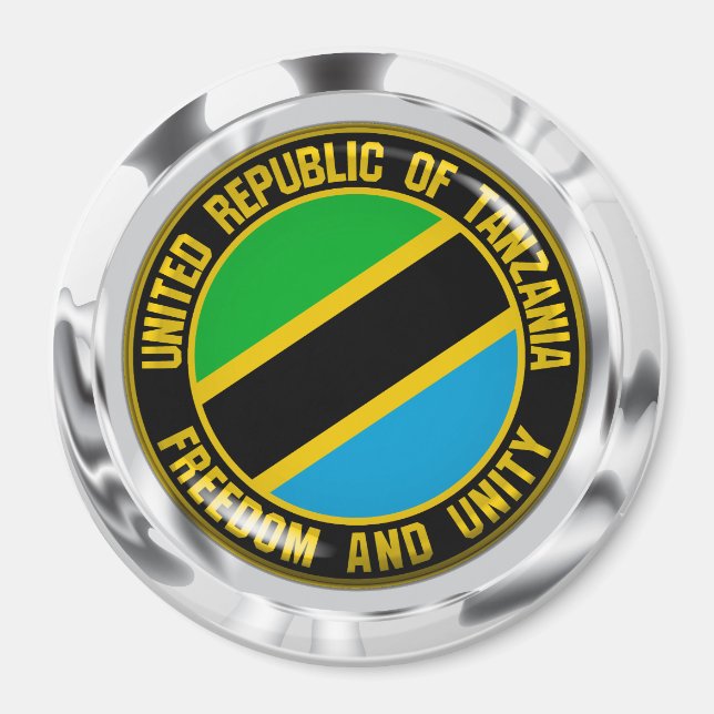 Tanzania Round Emblem Magnet (Framsidan)