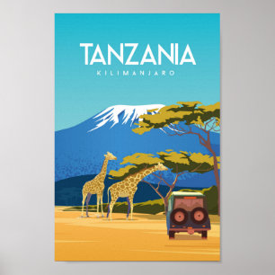 Tanzania safari-reseaffisch afrika poster