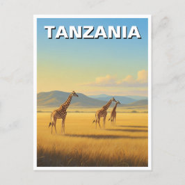 Tanzania Serengeti nationalpark Giraffes Vykort