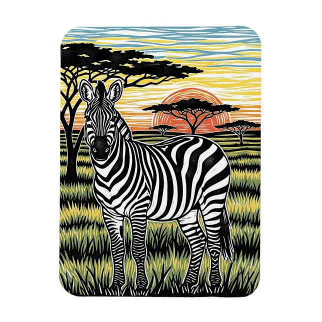 Tanzania Serengeti nationalpark Zebra Magnet (Vertikal)