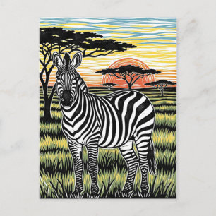Tanzania Serengeti nationalpark Zebra Vykort