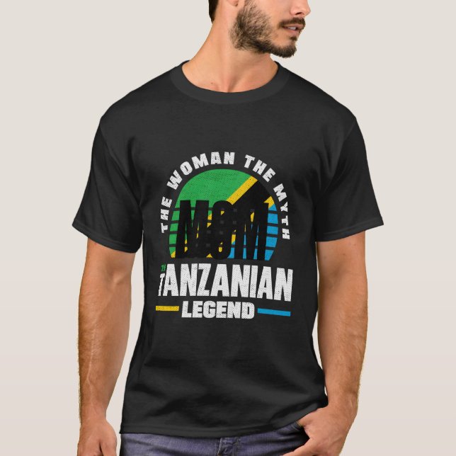 Tanzania Tanzania Tanzania Flagga Mor T Shirt (Framsida)