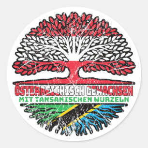 Tanzania Tanzanian Austria Baum Runt Klistermärke