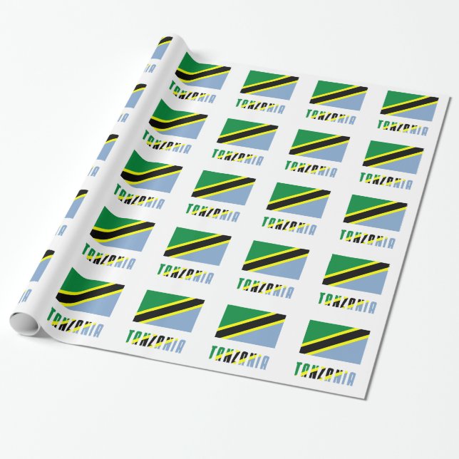 Tanzania Tanzanias flagga Presentpapper (Utrullad)