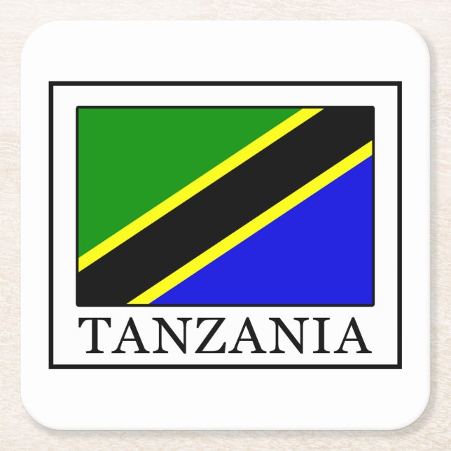 Tanzania Underlägg Papper Kvadrat (Framsidan)
