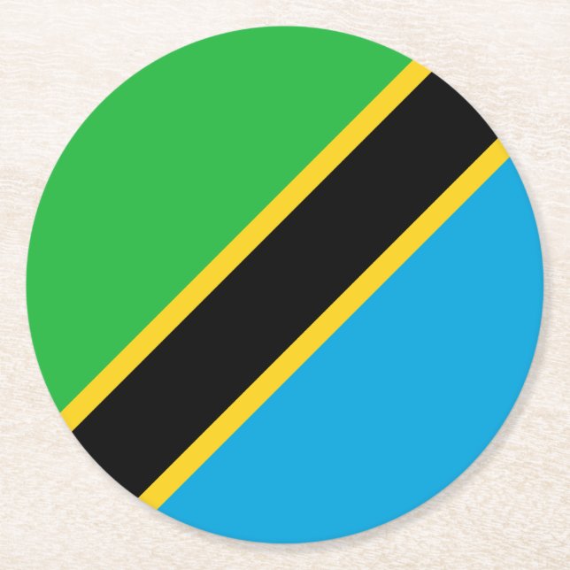 Tanzania Underlägg Papper Rund (Framsidan)