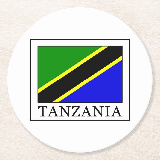 Tanzania Underlägg Papper Rund (Framsidan)