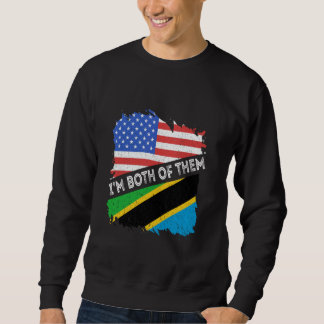 Tanzania USA Tanzaniarötter Jag är båda två. Lång Ärmad Tröja