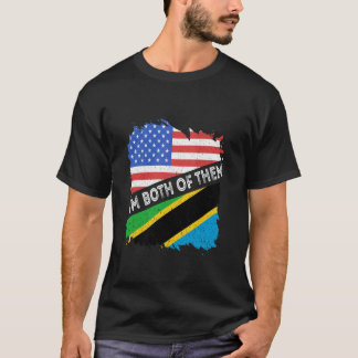 Tanzania USA Tanzaniarötter Jag är båda två. T Shirt
