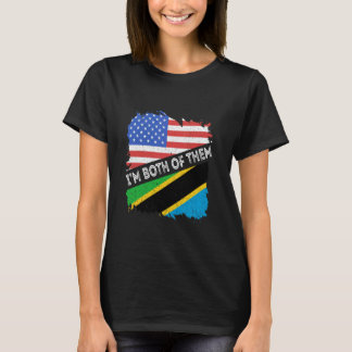 Tanzania USA Tanzaniarötter Jag är båda två. T Shirt