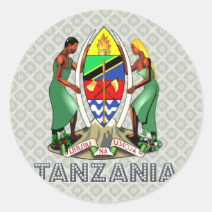 Tanzania vapensköld runt klistermärke