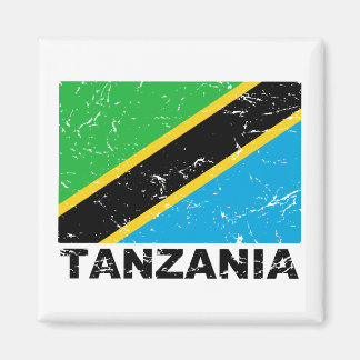 Tanzania Vintage Flagga Magnet