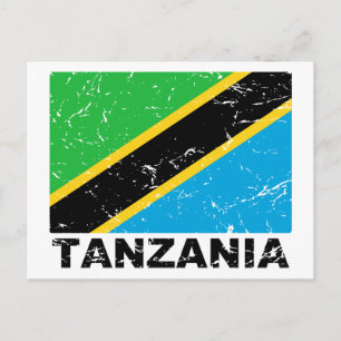 Tanzania Vintage Flagga Vykort