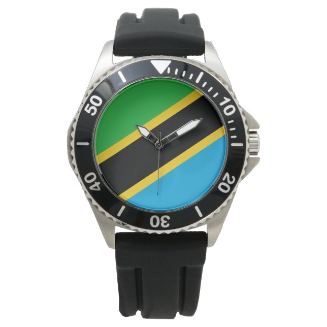 Tanzanian Flagga Armbandsur (Framsida)