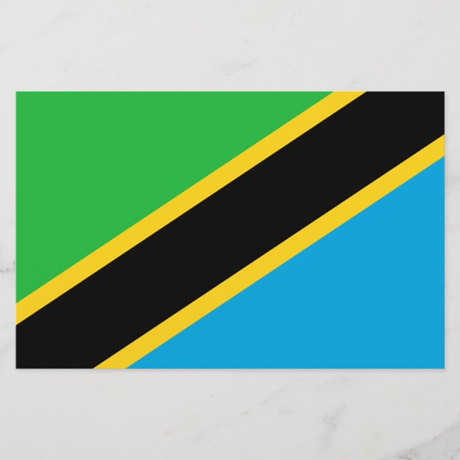 Tanzanian Flagga Brevpapper (Framsida)