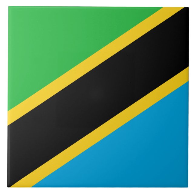 Tanzanian Flagga Kakelplatta (Framsidan)