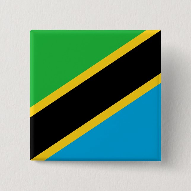 Tanzanian Flagga Knapp (Framsida)