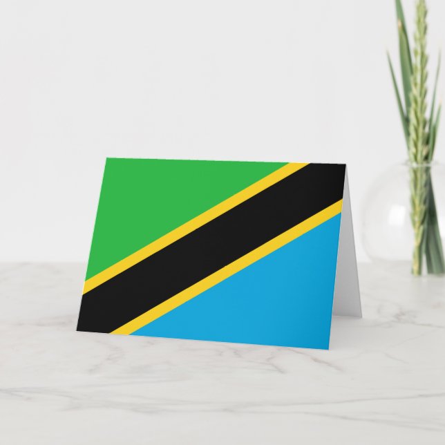 Tanzanian Flagga Kort (Framsida)