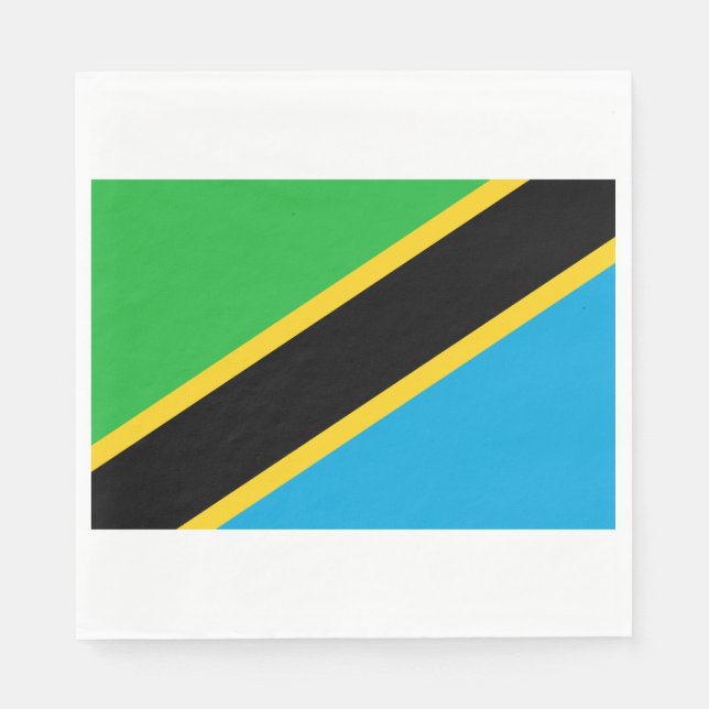 Tanzanian Flagga Pappersservett (Framsidan)
