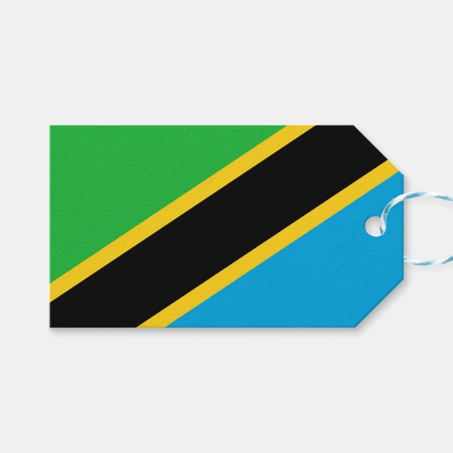 Tanzanian Flagga Presentetikett (Framsidan (Horisontell))