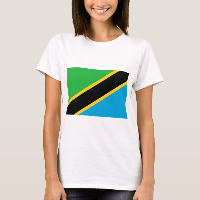 Tanzanian Flagga T Shirt (Framsida)