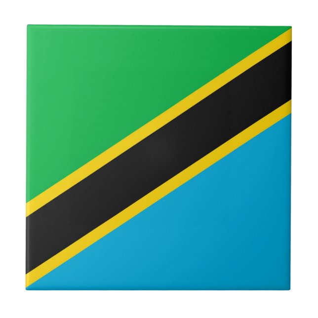 Tanzanias flagga kakelplatta (Framsidan)