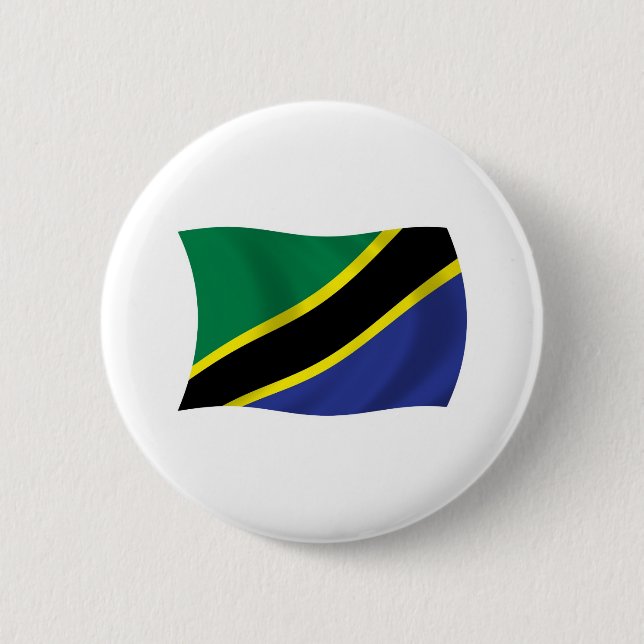 Tanzanias flagga knapp (Framsida)