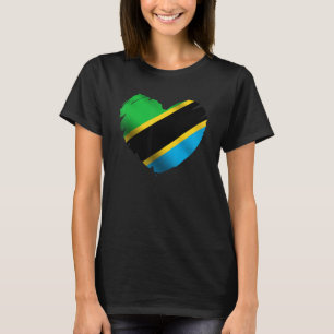 Tanzanias flagga på hjärtformad tanzanier tanzania t shirt