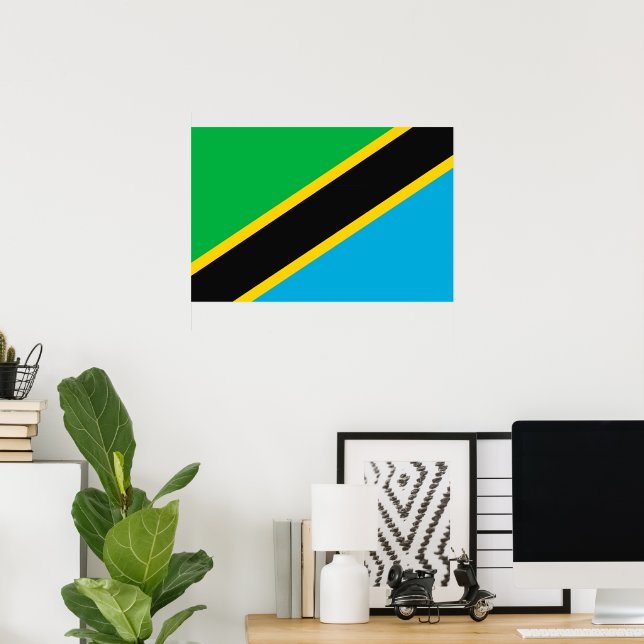Tanzanias flagga poster (Hemmakontoret)