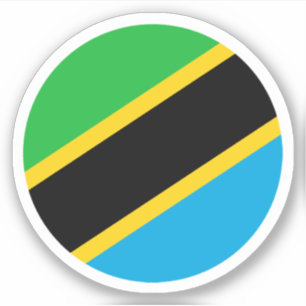 Tanzanias flagga rund klistermärke klistermärken