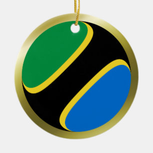 Tanzanias flaggprydnad julgransprydnad keramik